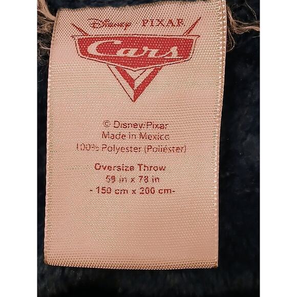 Disney Pixar Lightning McQueen Plush Blanket 78x59 Blue Fluffy Cars Boy Pop Art - Picture 7 of 7